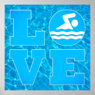 Big Swim LOVE Pool Poster for Swimmers & Coaches