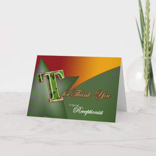 Big T - Thank you card for a Receptionist (Front)