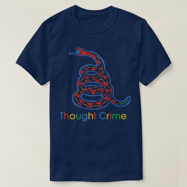 Big Tech Thought Crime Gadsden Snake T-Shirt (Design Front)