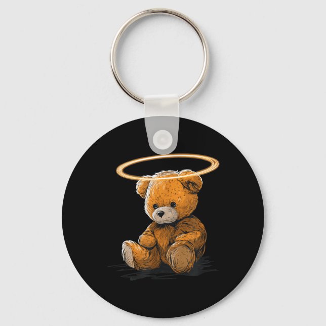 Big Teddy Bear Halo Costume Keychain (Front)