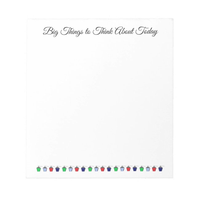 Big Things Notepad Bryn Mawr Coloured Lanterns (Front)