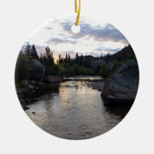 Big Thompson River at Sunrise Ceramic Ornament