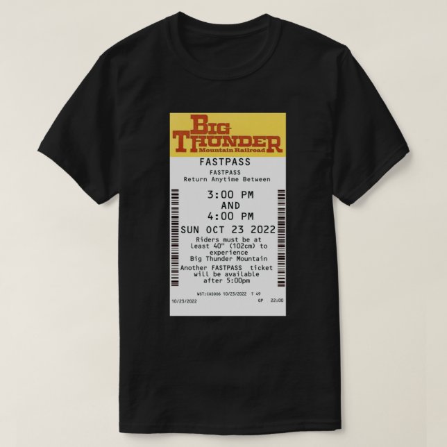 Big Thunder Mountain Fastpass 2022 Classic T-Shirt (Design Front)