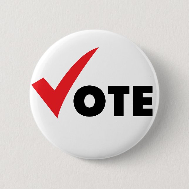 Big Tick Vote 2 Inch Round Button (Front)
