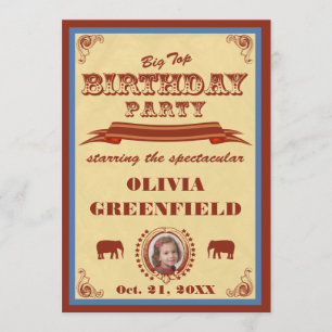 Big Top Birthday Party Invitation