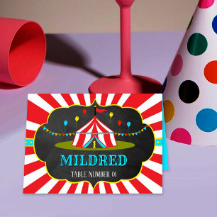 Big Top Circus Carnival 1st Birthday Place Cards