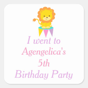 Big Top Circus Carnival Birthday 'I went to' Square Sticker