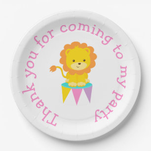 Big Top Circus Carnival Birthday in Pink Paper Plate