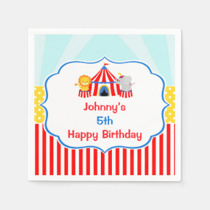 Big Top Circus Carnival Birthday in Red Napkin