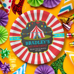 Big Top Circus Carnival Chalkboard 1st Birthday Paper Plate<br><div class="desc">Celebrate in style with these fun and trendy 1st birthday paper plates. The design is easy to personalize with your own wording and your family and friends will be thrilled when they see these fabulous party plates.</div>