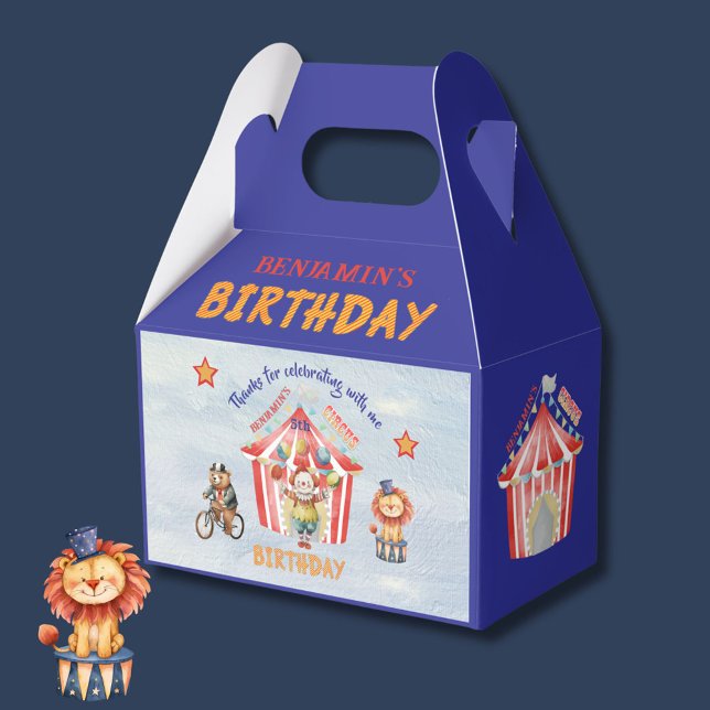 Big Top Circus Carnival Fifth Birthday  Favor Box (Creator Uploaded)