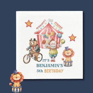Big Top Circus Carnival Fifth Birthday  Napkin