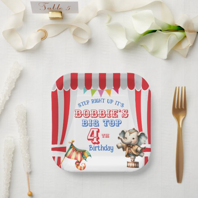 Big Top Circus Paper Plate (Wedding)