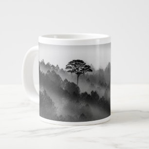 Big Tree in Pine Forest in the Mist Large Coffee Mug