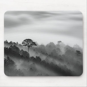 Big Tree in Pine Forest in the Mist Mouse Pad