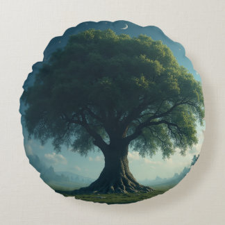 big tree round pillow