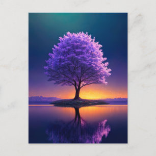 Big Tree Standing Alone by the Lake Postcard