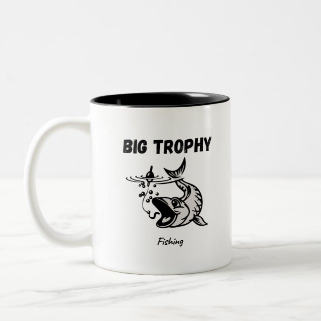 Big Trophy Fishing Two-Tone Coffee Mug (Left)