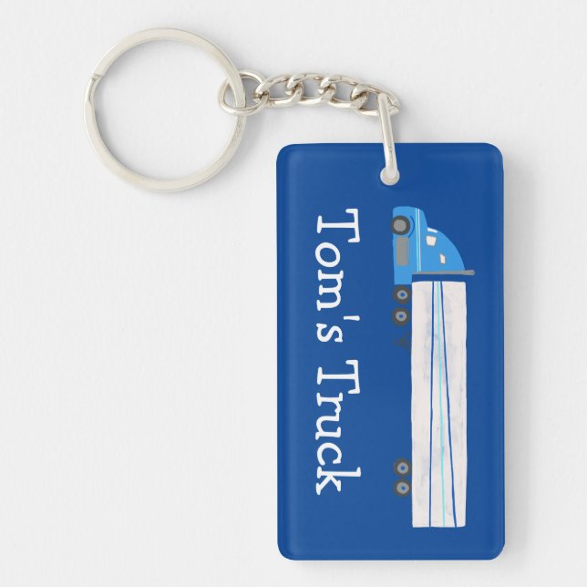 Big Truck 18 Wheeler Semi Rig CUSTOMIZE IT  Keychain (Front)