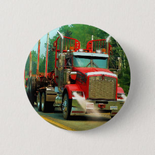 Big Truck and Highway Art for Lorry-lovers 2 Inch Round Button