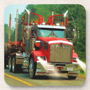 Big Truck and Highway Art for Lorry-lovers Coaster