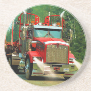 Big Truck and Highway Art for Lorry-lovers Coaster
