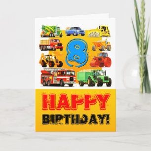 Big Trucks 8th Birthday Card