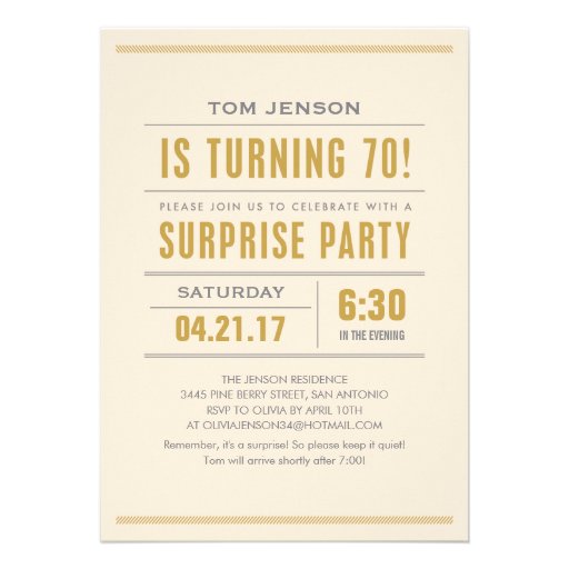 Surprise 70Th Birthday Invitation Wording 8