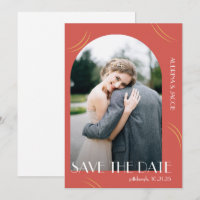 Big Typography Vibrant Red Photo Wedding