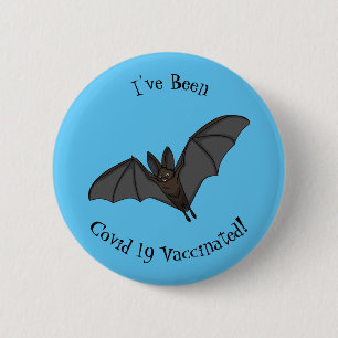 Big vampire bat cartoon illustration 2 inch round button