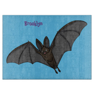 Big vampire bat cartoon illustration cutting board