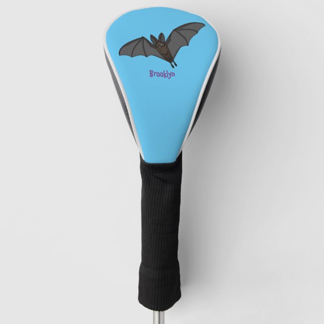 Big vampire bat cartoon illustration golf head cover (Front)