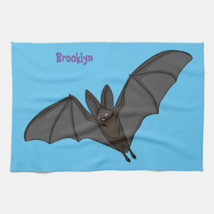 Big vampire bat cartoon illustration kitchen towel