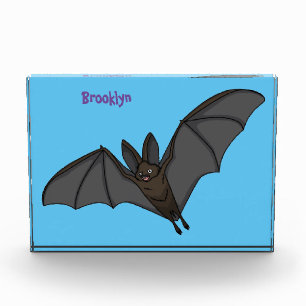Big vampire bat cartoon illustration photo block