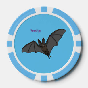 Big vampire bat cartoon illustration poker chips