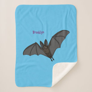 Big vampire bat cartoon illustration sherpa blanket