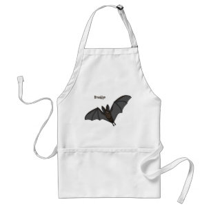 Big vampire bat cartoon illustration  standard apron