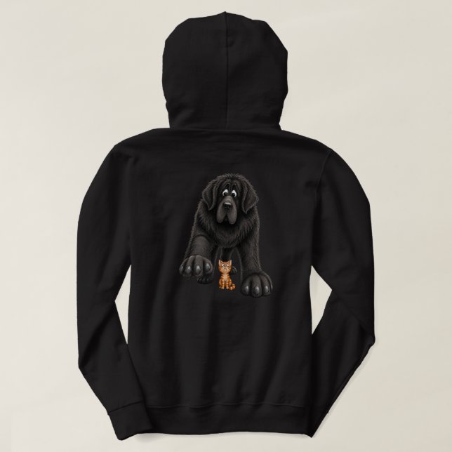 Big VS Small newfie cat Hoodie (Design Back)