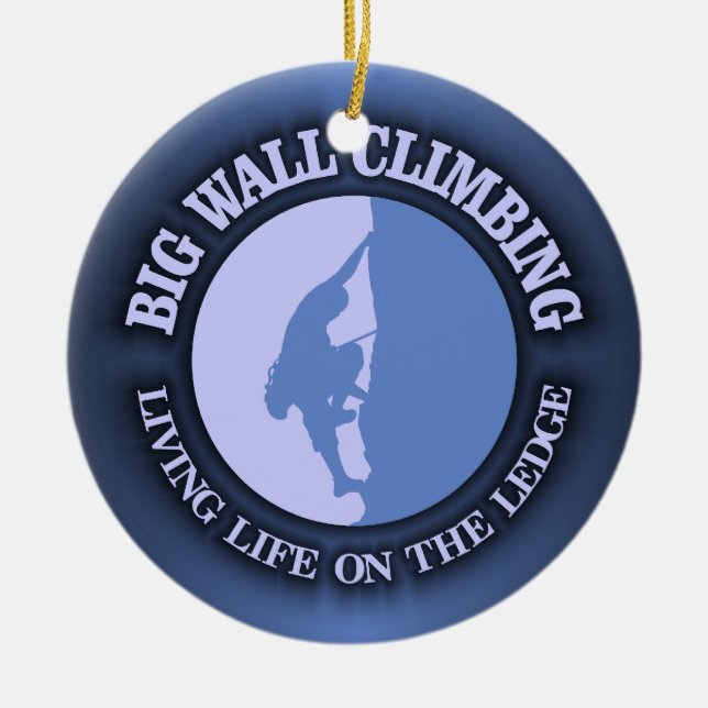 Big Wall Climbing Ceramic Ornament (Front)