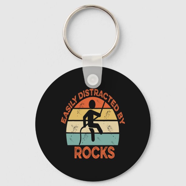 Big Wall Climbing Easily Distracted By Rocks For C Keychain (Front)