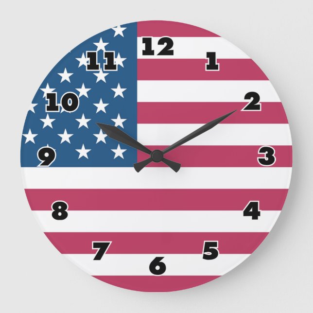 Big wall clock with american flag (Front)