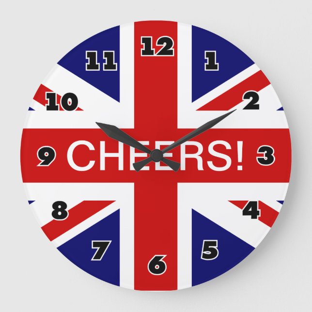Big wall clock with british flag / union Jack (Front)