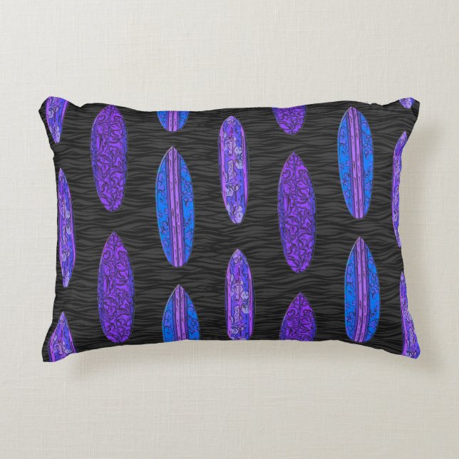 Big Wave Hawaiian Surfboards Decorative Pillow (Front)