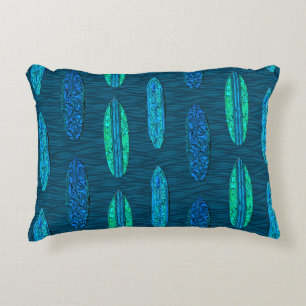 Big Wave Hawaiian Surfboards Decorative Pillow