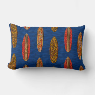 Big Wave Hawaiian Surfboards Lumbar Pillow