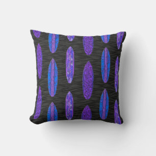 Big Wave Hawaiian Surfboards Throw Pillow