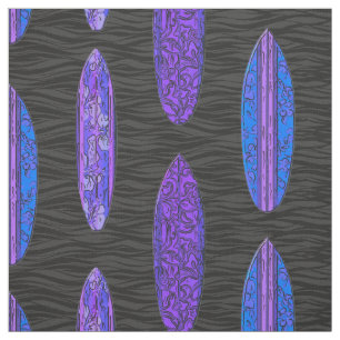 Big Wave Hawaiian Vintage Surfboards Print Fabric