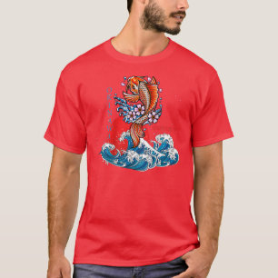 Big wave Kanagawa Japan Okinawa Koi fish T-Shirt