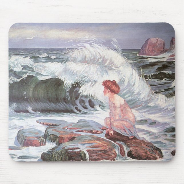 Big Wave Splashing on the Beach (Frantisek Kupka) Mouse Pad (Front)