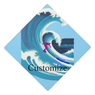 Big Wave Surfer Thunder_Cove Graduation Cap Topper